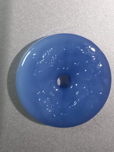 40x8 mm geschnitzt blau "Jade WIE" GLAS Lotuskarpfen Donut Anhänger Perle - Bild 7 von 8