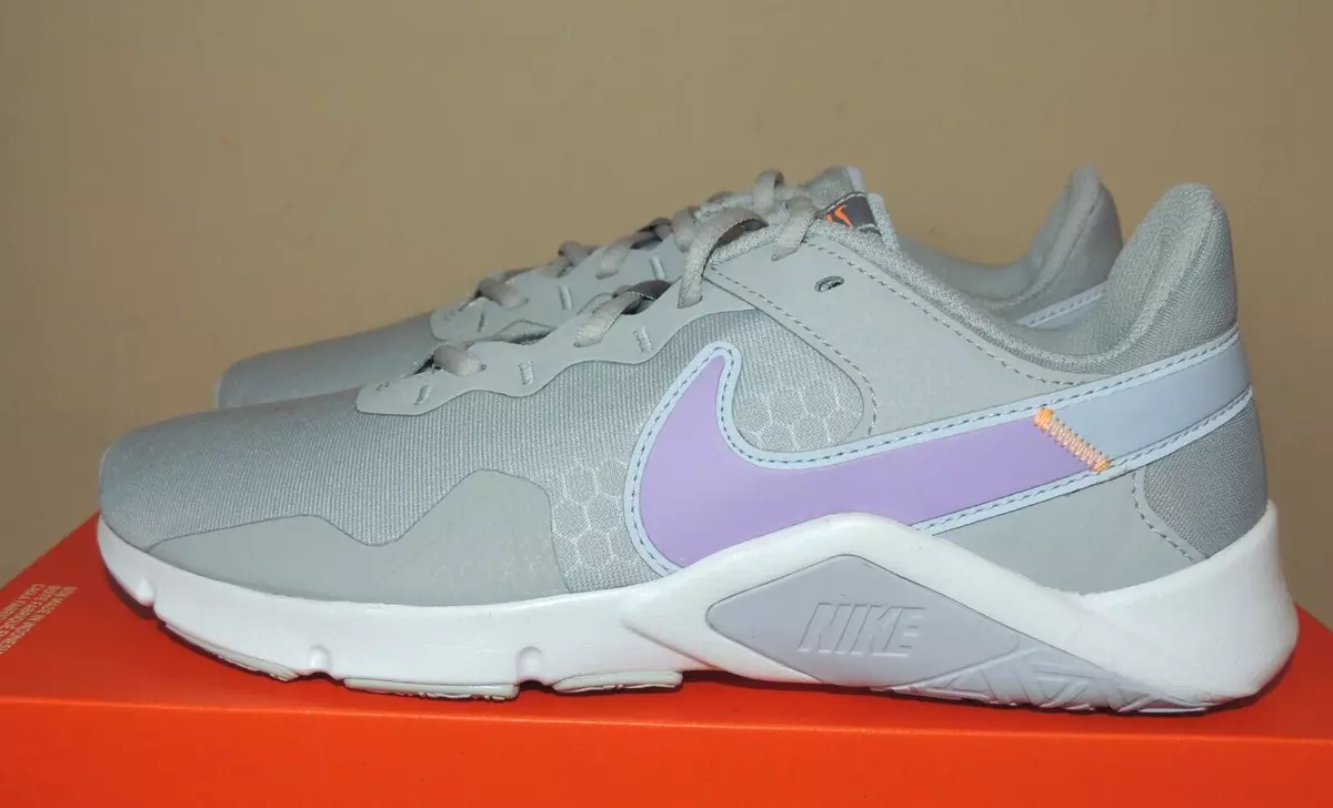 NEW Women Nike LEGEND ESSENTIAL 2 SNEAKERS Shoes Wolf Grey Lilac CQ9545 006 8.5