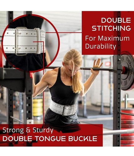 Dark Iron Fitness Weight Lifting Belt Men Women 100% Leather Gym Belt XL 46" in - Picture 5 of 7