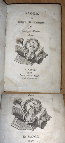 Barbato, SAGGIO di POESIE ED ISCRIZIONI. 1797. Cantica Salomone, POETICA EBRAICA - Picture 4 of 22