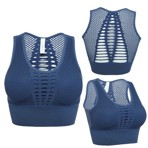 US Women Damping Sports Bra Ultimate Padded Impact Racerback Fitness Vest Yoga - Picture 80 of 156