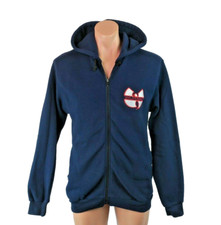 VTG 90s Wu-Tang Clan Sportswear Zip Hoodie Sweatshirt Blue Embroidered Hip Hop