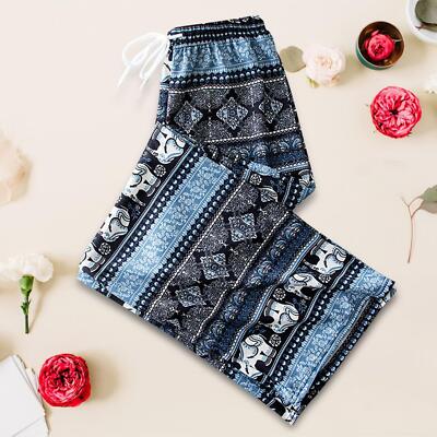 Haremshose Damen High Waist, weites Bein Hippie Hose Übergröße, Hippie Boho