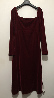 Nobody s Child Abby Velvet Midi Dress UK 18 £89 Burgundy