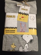 NEU SNOOPY PEANUTS PYJAMA SET KURZ DAMEN M 40-42 SHORTY SCHLAFANZUG WOODSTOCK