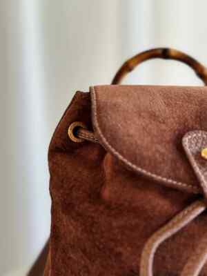 GUCCI Vintage Suede Mini Bamboo Backpack | eBay