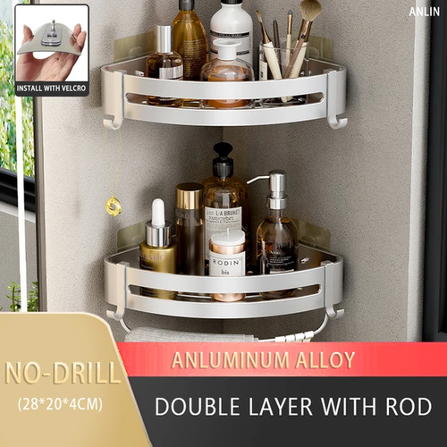 Shelf No Drilling Aluminum above the Toilet Wall Mounted Bathroom Organizer Sham - Picture 12 of 28
