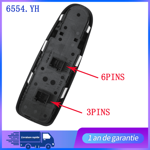 COMMANDE BOUTON LEVE VITRE AVANT POUR GAUCHE C4 PICASSO GRAND C4 PICASSO 6554YH - Picture 3 of 6