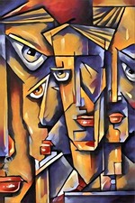 ABSTRACT INDIAN PAKISTANI EGYPTIAN MULTICOLOR OIL PAINTING CANVAS PRINT