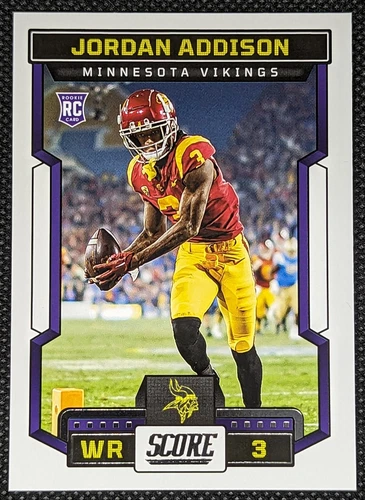2023 Score Football Jordan Addison Rookie RC Base #346 Vikings 