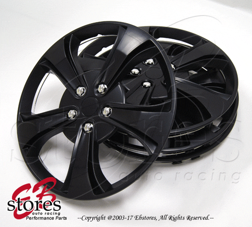 4pc Set 17 inch Wheel Rim Skin Cover Hubcap Hub caps (17" Matte Black Style#616) - Bild 2 von 4