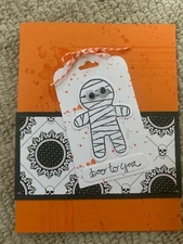 Cookie cutter Halloween mummy card kit of 10 made w/ Stampin' Up!