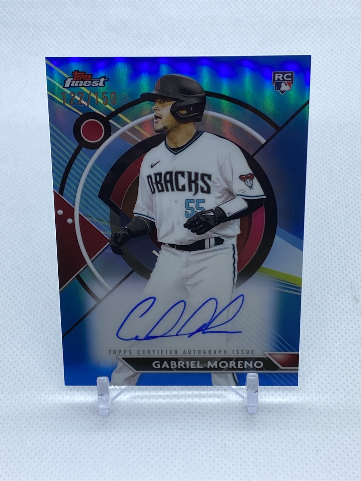 2023 Topps Finest Gabriel Moreno RC Blue Refractor Autograph #'d /150Â #FA-GM