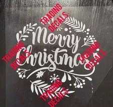 MERRY CHRISTMAS VINYL DECAL 4 INCH ROUND