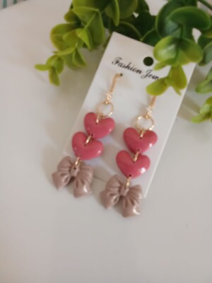 Handmade Polymer Clay Earrings – Bohemian Geometric Drop Dangle Earrings For Women | Lightweight Colorful Clay Jewelry Gift Set