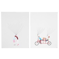 ~2Set Cartoon Pattern Fingerprint Painting DIY Signature Guest Book Wedding Bir