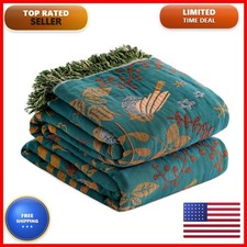 Lutbm Boho Throw Blanket For Bed 100 Cotton Soft Quilt Summer Lightweight
