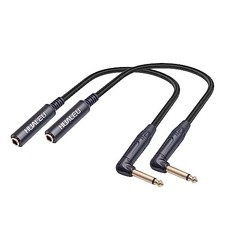2-Pack 1FT 1/4 Inch Right Angle TS Male to 1/4 Inch TS Female Adapter, 1FT 2