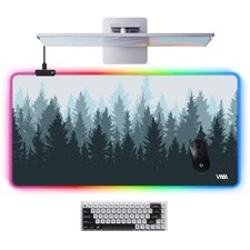 Vyaaa Extended Mouse Pad 39.3" x 19.7", RGB Desk Mat, Extra Large Desk pad wi...