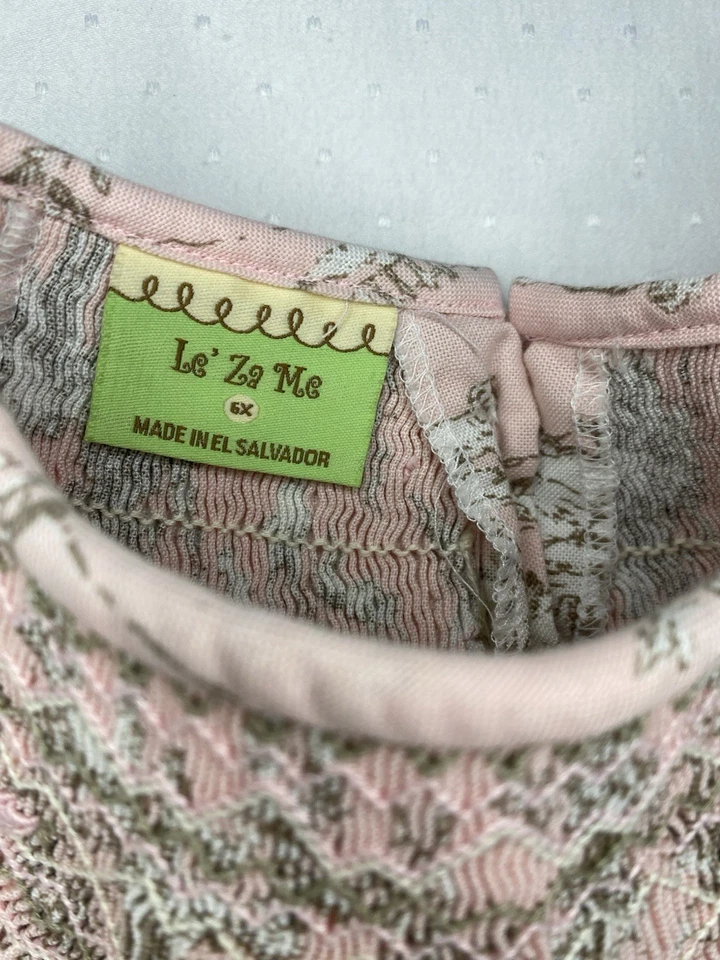 Vestido largo rosa Le’ Za Me para niñas talla 6X manga corta niños jugando Foto 2 de 4