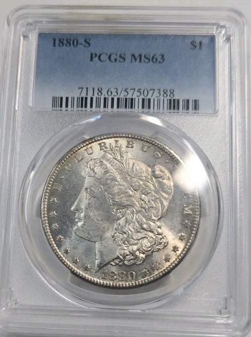 1880-S UNC SAN FRANCISCO UNITED STATES MINT MORGAN SILVER DOLLAR PCGS MS63
