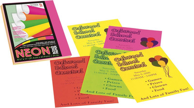 14331 Array Colored Bond Paper, 24Lb, 8-1/2 X 11, Assorted Neon, 1 Sheets/Pack
