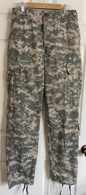 US Army Military Digital Camo Button Fly Rip Stop Uniform Pants Sz
