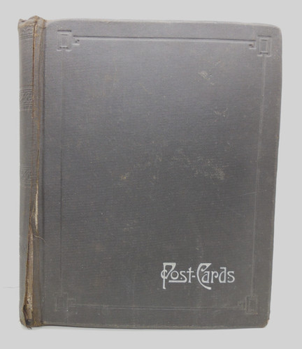 Vintage Empty Black Postcard Album 50 two slot pages NO Post Cards READ