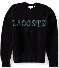 MSRP 220 - Lacoste Men's Wool Black Sweater, Size XLarge