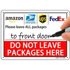 Do Not Leave Packages Here Package Delivery Sign - Metal Aluminum Rust Free -...