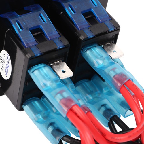 Auto Parts 2 Gang Rocker Switch Panel Waterproof ON OFF Blue Backlit Aluminum
