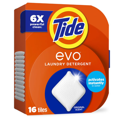 Tide Evo Laundry Detergent Tiles, 100% Concentrated, 6X Cleaning Power, Original