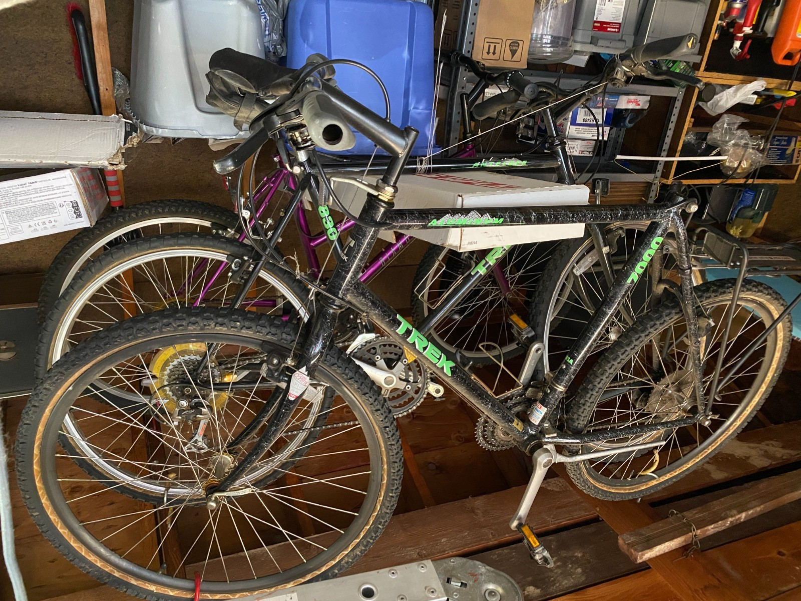 1991 Trek 7000 22" Mountain Bike 6061T6 Frame Black Splatter
