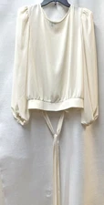 EXPRESS Light Ivory White long Sleeve Blouson Blouse Top Women's Sz XL