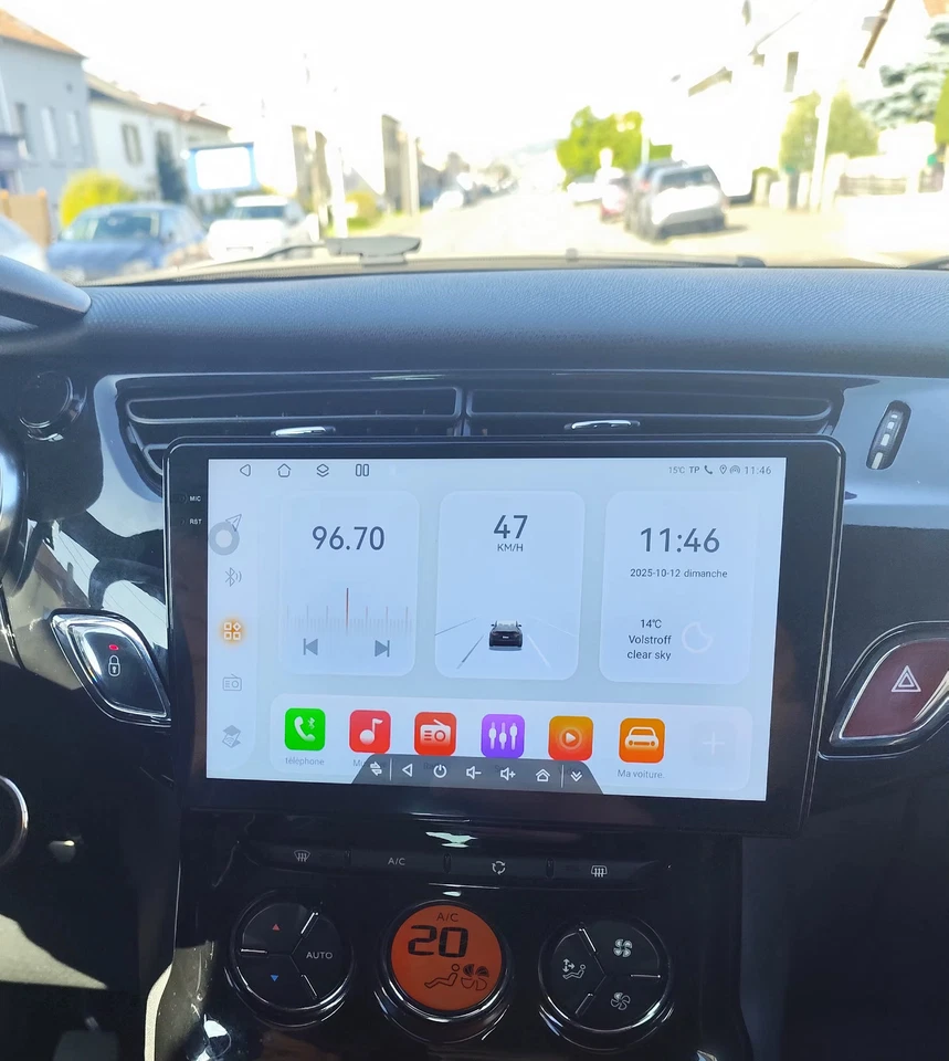 Autoradio 9" Android 13 CarPlay Navi GPS per Citroen C3 II DS3 2009-2016 - Immagine 2 di 4