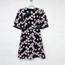 Marie Elie Lace Sequin Dress Size 36 UK 8 Back Pink Floral Party Mini 