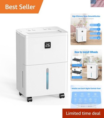 High-Capacity 25 Pints Dehumidifier - Dual Drainage, Automatic Defrost, Silent