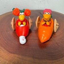 2 Vtg 1988 McDonald's Happy Meal Toy Fraggle Rock Red Radish Gobo Carrot Cars