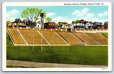 Football Stadium Geneva College Beaver Falls Pennsylvania PA c1930 Postcard