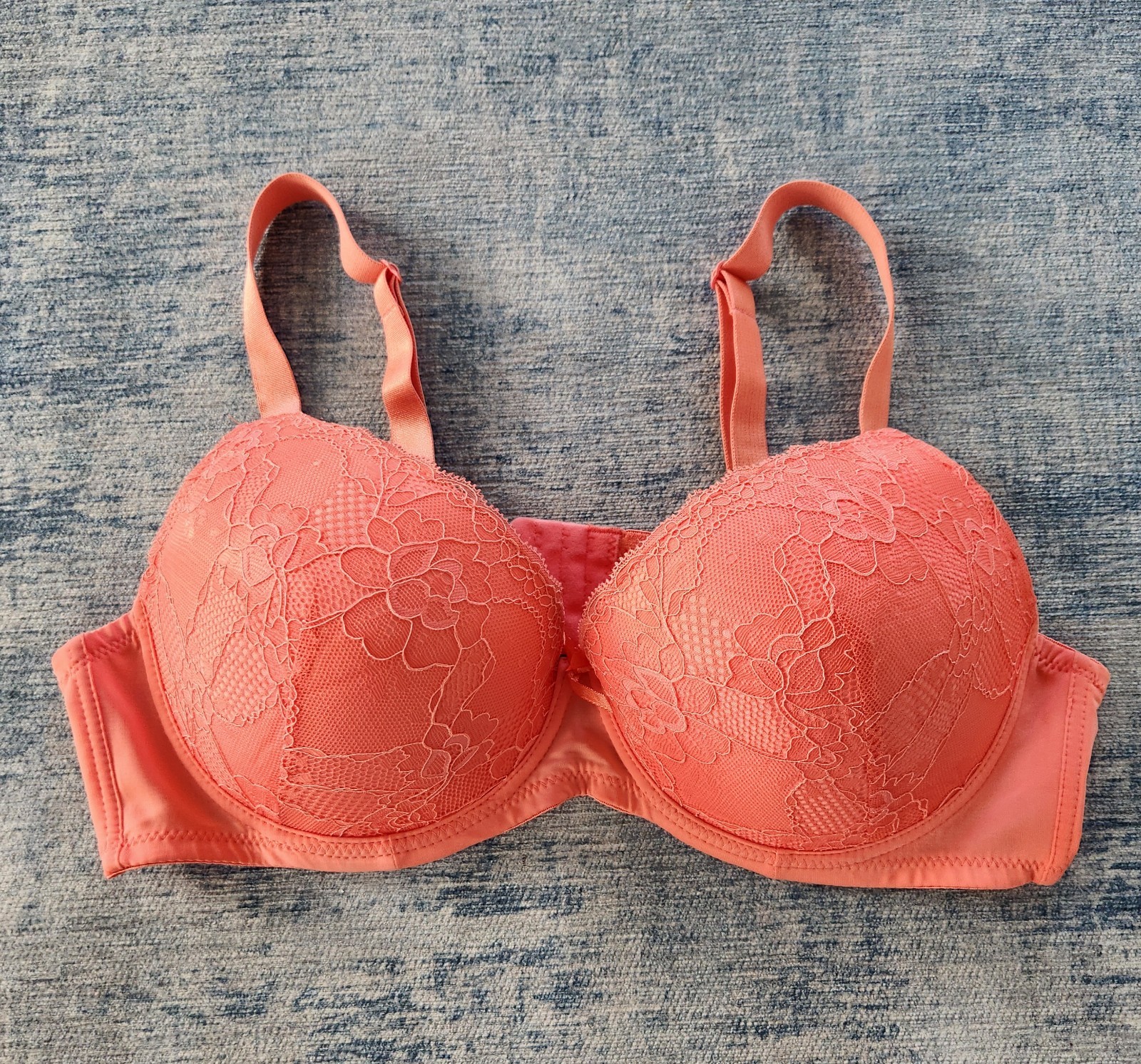 EUC! Sofra lace, orange light padded underwire br… - image 1