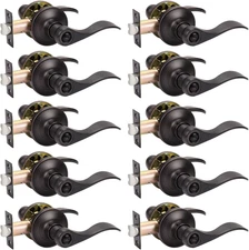 10 Pack Oil Rubbed Bronze Door Handle Privacy Door Lever Bed and Bath Door Knobs