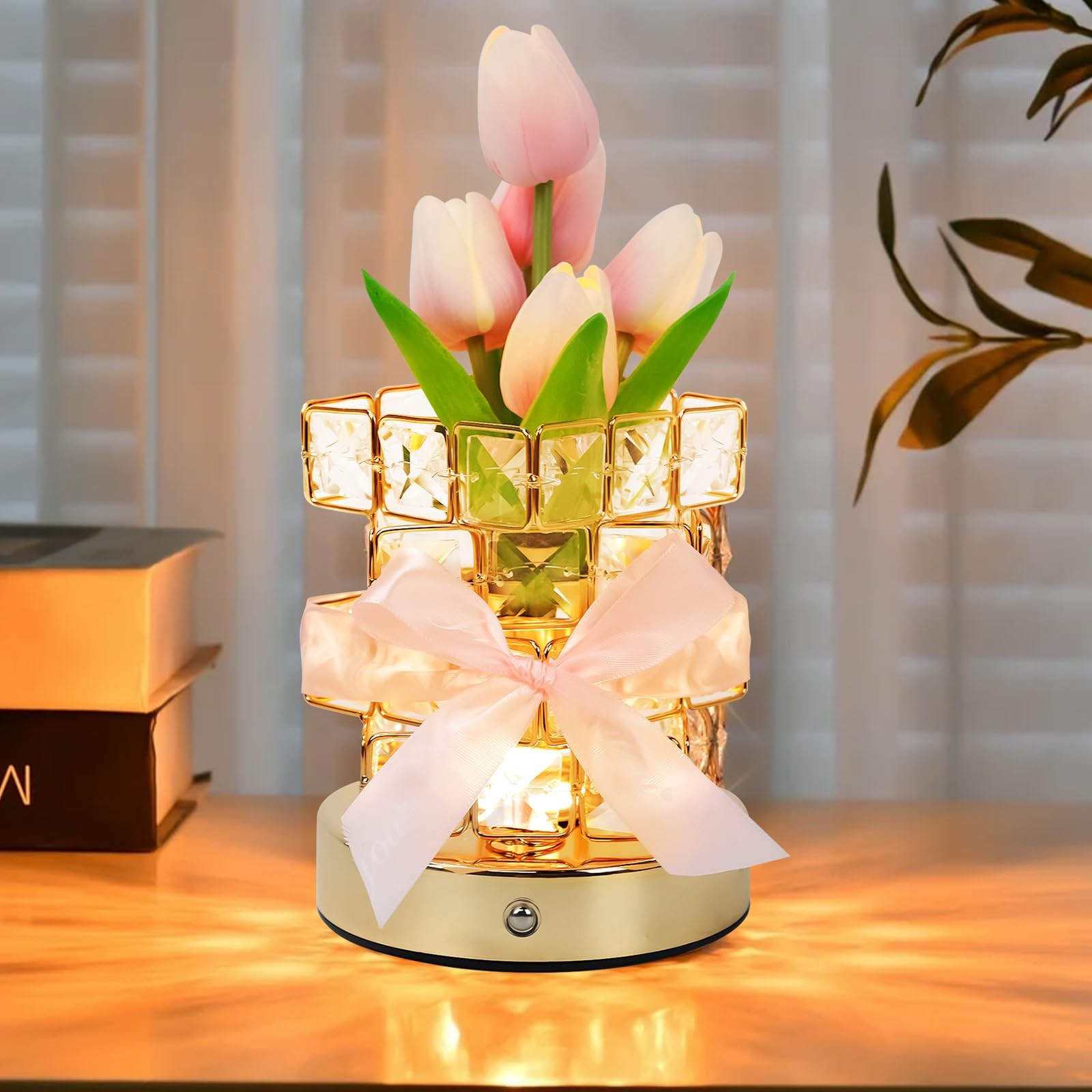 Veilleuse tulipe contre la peur du noir, lampe fleur réglable pour des nuits sereines