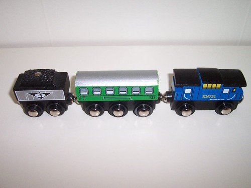 Imaginarium Wooden Train #4 Coal Car Tender, Passenger Coach Car & Caboose Lot