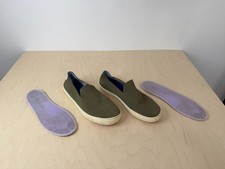 Rothy's The Original Slip-On Sneaker in Olive Green Women Size 9 Washable Loafer