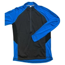Smartwool Shirt Mens Medium Merino Wool 1/2 Wind Zip Base Layer Hiking Blue