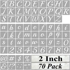 2 Inch Alphabet Letter Stencils for Painting - 70 Pack Letter and Number Sten...