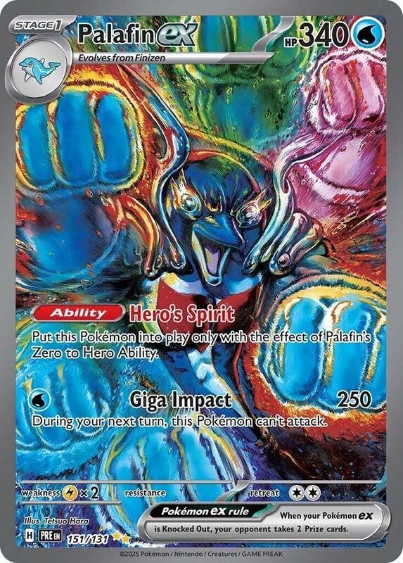 Palafin ex - 151/131 - Pokemon Prismatic Evolutions Special Illustration Rare NM