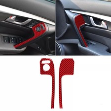 2pcs For Acura Tl 09-2014 Red Carbon Fiber Interior Front Door Pull Cover Trim 2pcs For Acura Tl 09-2014 Red Carbon Fiber Interior Front Door Pull Cover Trim