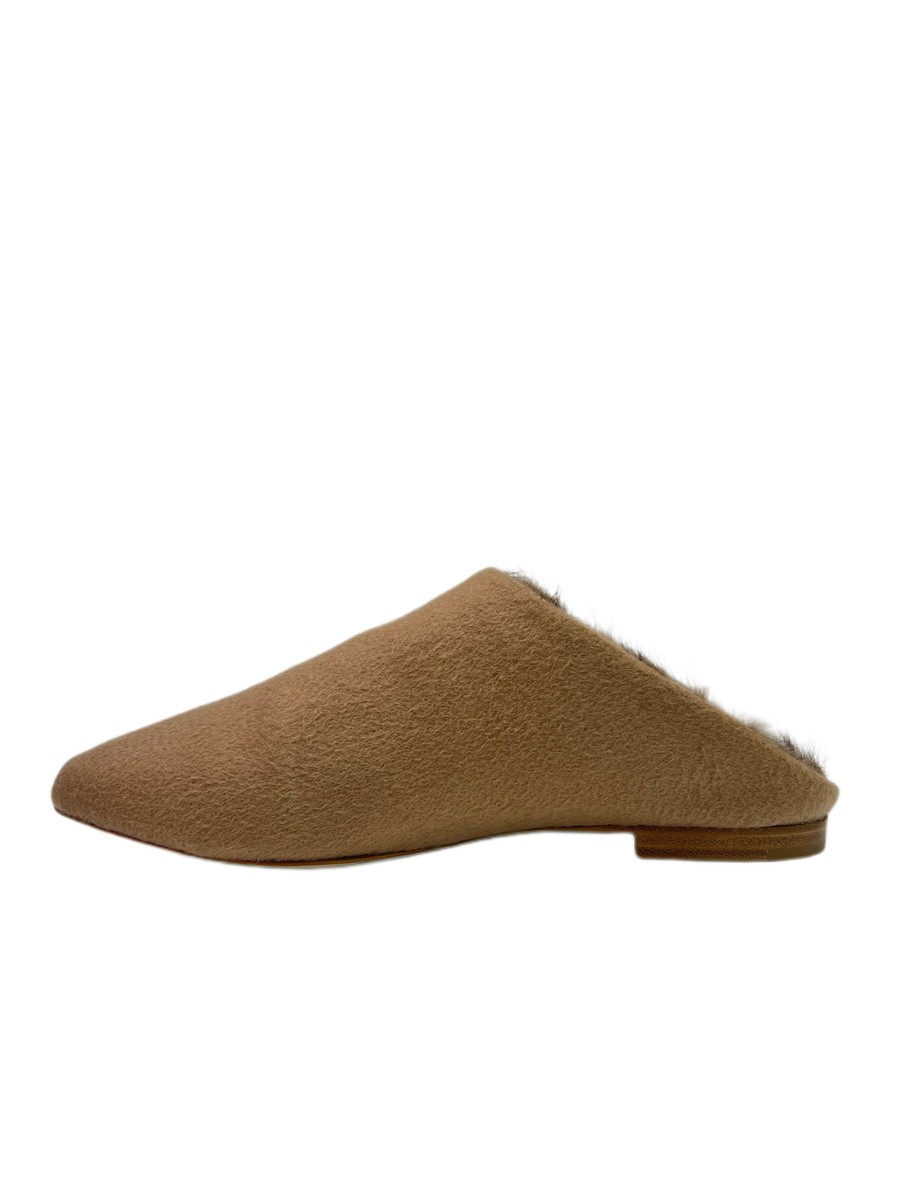 my my 様 Max Mara Women's Cammello Pensile Mink Fur Pointed Toe Slippers