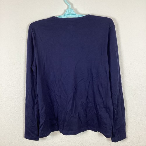 L.L. Bean Womens Shirt Sz M Long Sleeve Comfort Soft Top Crew Neck Discoloration - Picture 6 of 7